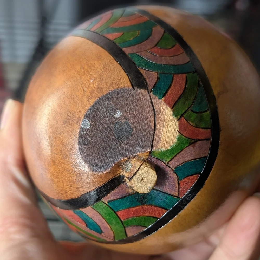 Colorful Handcrafted Gourd Vase Home Decor